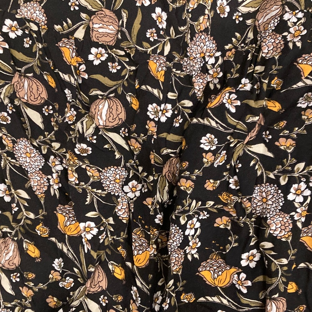 NATURAL LIFE Black Floral Wide Leg Pants - Picture 3 of 5